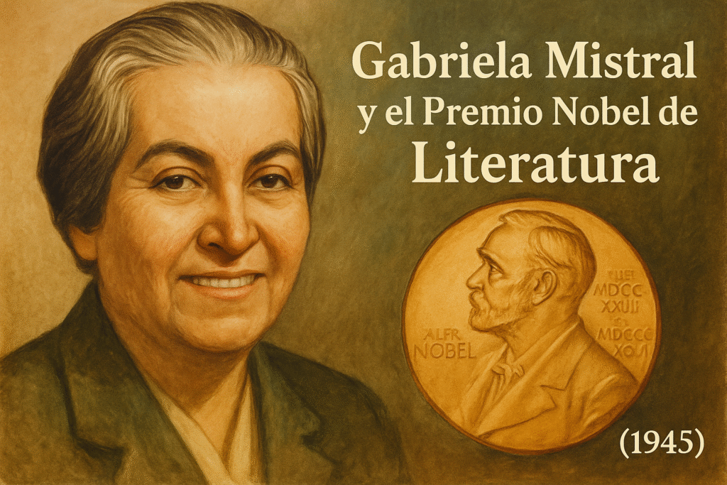 Gabriela-Mistral-y-el-Premio-Nobel-de-Literatura-1945-1024x683 Gabriela Mistral: biografía, obras y legado de la poeta chilena universal
