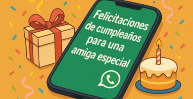 Ilustración digital de una tarjeta de cumpleaños para una amiga especial con el texto “Feliz cumpleaños” en español, globos y colores pastel.
