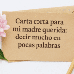 A veces, las palabras más sencillas son las que más conmueven. Una carta no necesita tener páginas y páginas para tocar el corazón: basta con frases cortas, sinceras y llenas de amor. Mamá es esa persona que merece escuchar cada día cuánto la queremos, y una carta breve puede convertirse en un tesoro eterno que ella guarde en su memoria.