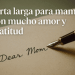 A veces sentimos que una sola página no basta para expresar lo que sentimos por mamá. Su amor no cabe en un “gracias” ni en un “te amo”: necesita párrafos enteros, recuerdos desplegados como un álbum, confesiones que solo el corazón sabe dictar. Una carta larga para mamá con mucho amor y gratitud es la manera perfecta de abrazarla con palabras y dejar un legado escrito de nuestro amor eterno.