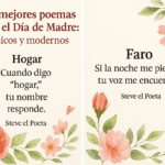 La palabra “mamá” es quizá el primer poema que aprendemos. Detrás de esas cuatro letras hay noches de desvelo, manos que curan, una voz que calma y una mirada que nunca se rinde. En este recorrido encontrarás dos caminos que se abrazan: una guía fiel de autores clásicos que suelen leerse en esta fecha y, sobre todo, una colección amplia de poemas modernos y originales para dedicar en tarjetas, WhatsApp, regalos, discursos familiares o ese abrazo que llega sin aviso.