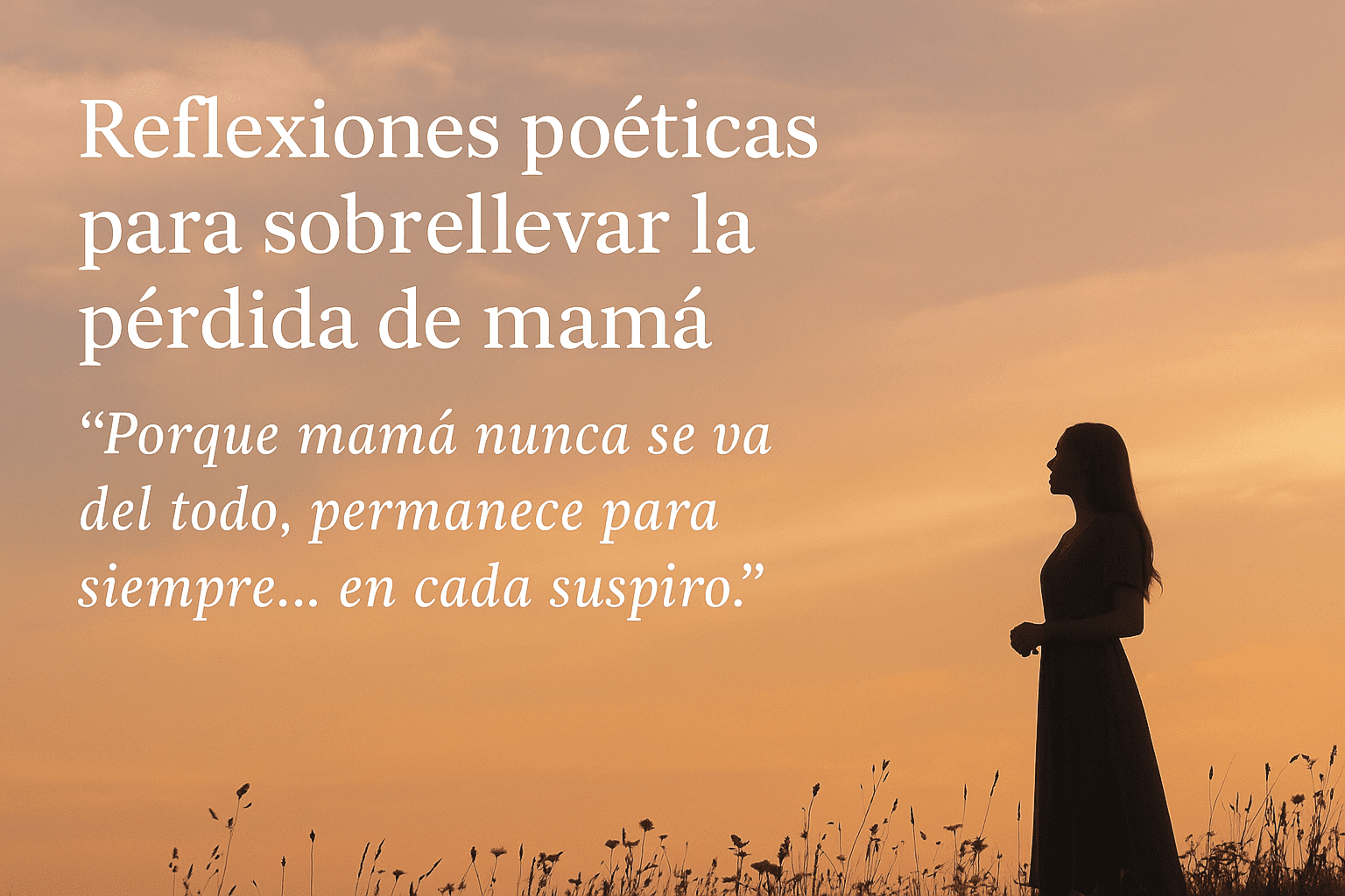 Reflexiones y poemas emotivos para sobrellevar la pérdida de mamá 🌿. Encuentra palabras que sanan el alma y celebran un amor eterno.