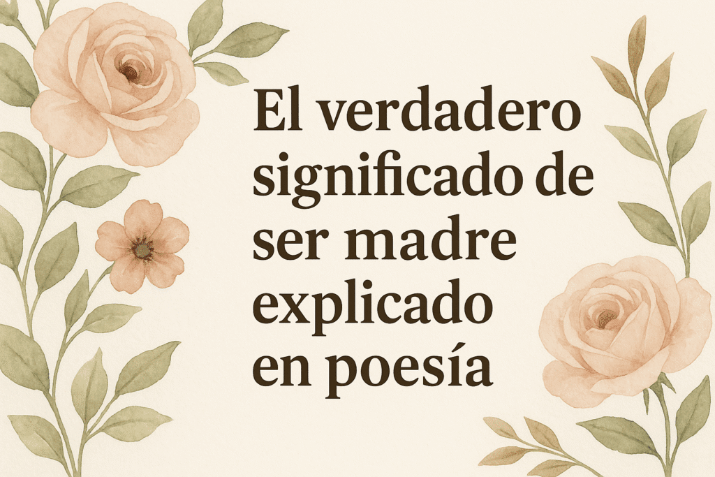Ser madre no es solo dar la vida. Es sembrar, regar y esperar pacientemente que otra vida florezca. Es aprender a caminar con dos corazones: el suyo y el de aquel ser que confió en ella para nacer.