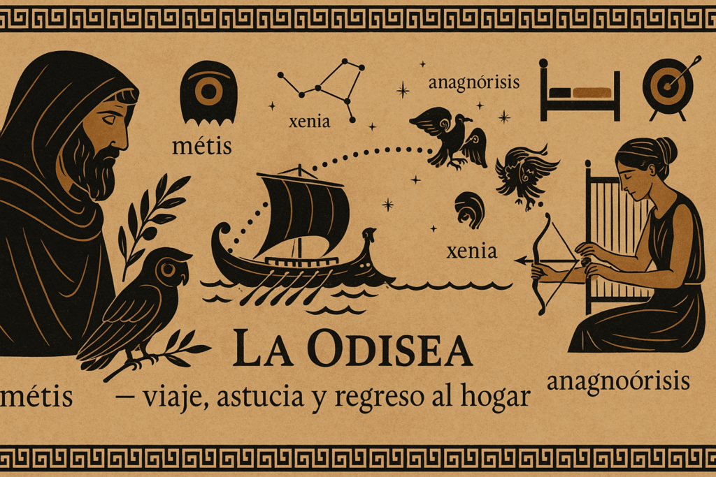 La-Odisea-viaje-astucia-y-regreso-al-hogar-1024x683 Obras de Homero: La Ilíada y La Odisea — análisis y legado literario