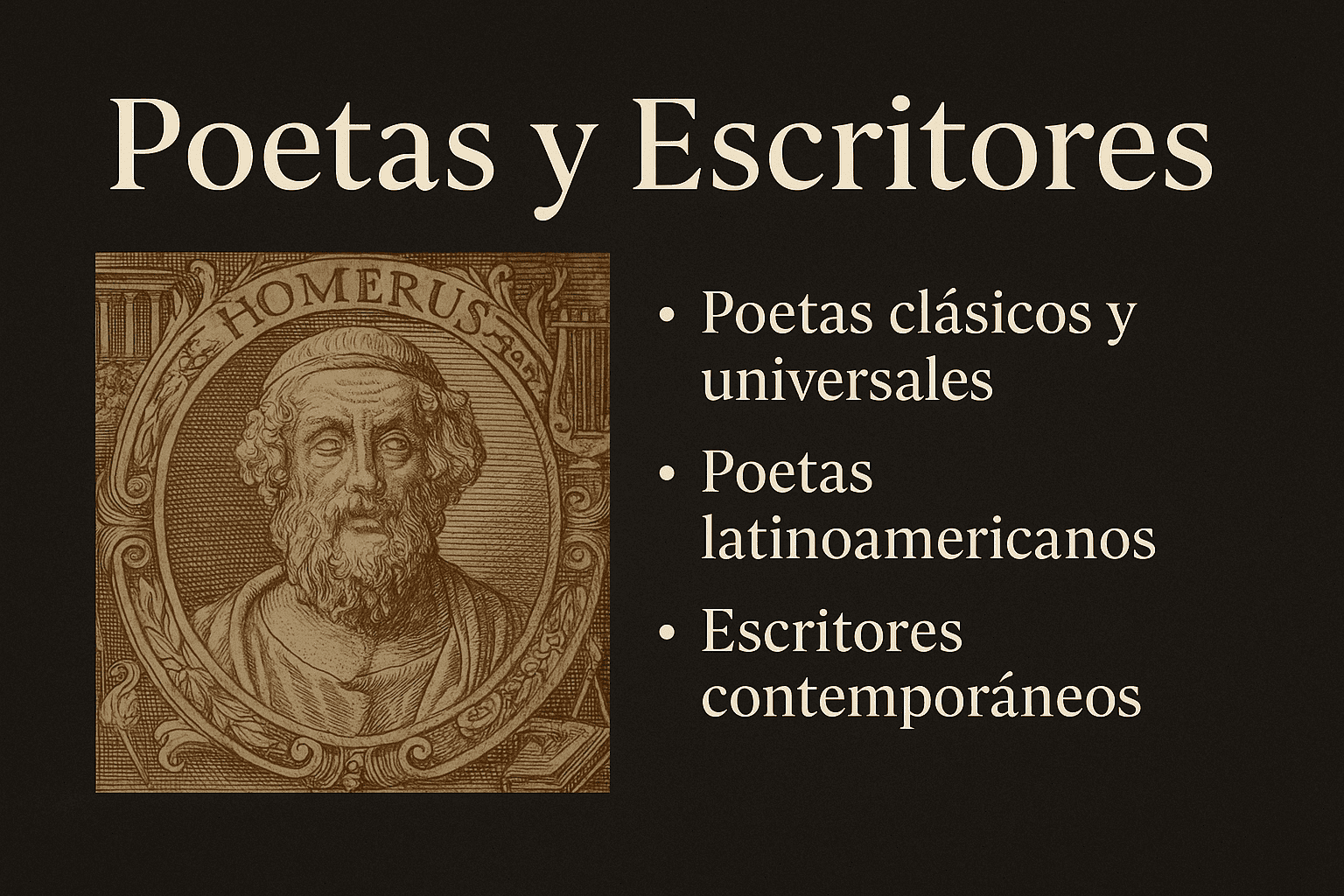 La historia de la literatura no puede contarse sin los poetas que, desde la Antigüedad, pusieron en palabras los sueños, los temores y las pasiones humanas. Ellos fueron los primeros en ofrecernos un espejo en el que la humanidad aprendió a reconocerse.