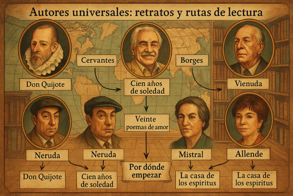 Autores-universales-retratos-y-rutas-de-lectura-1024x683 Literatura hispana: un recorrido por sus autores universales