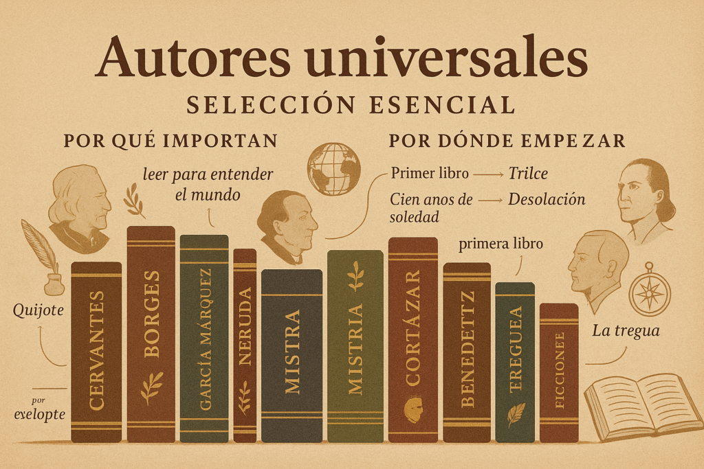 Autores-universales-seleccion-esencial-por-que-importan-y-por-donde-empezar-1024x683 Literatura hispana: un recorrido por sus autores universales