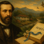 Jorge Isaacs y paisajes del Valle del Cauca junto al libro María