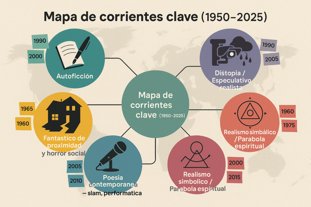 Mapa-de-corrientes-clave-en-la-actualidad-Corrientes-literarias-modernas-innovaciones-y-aportes-de-escritores-recientes-1950–2025-1024x683 Corrientes literarias modernas: innovaciones y aportes de escritores recientes