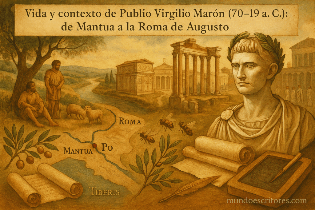 Vida y contexto de Publio Virgilio Marón (70–19 a. C.): de Mantua a la Roma de Augusto