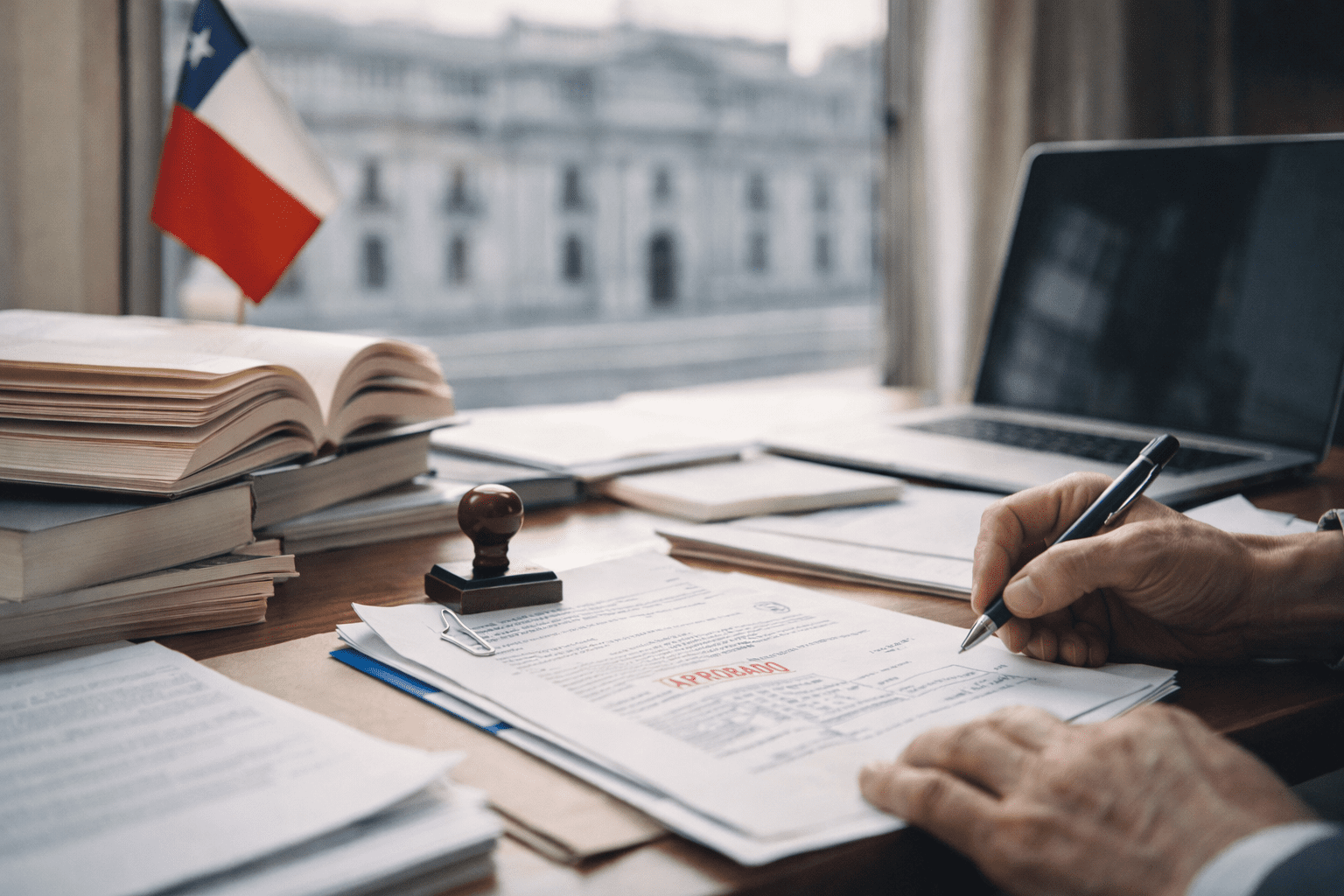 Documentos de Fondos Cultura y libros en escritorio, imagen para nota sobre resultados 2026 en Chile.