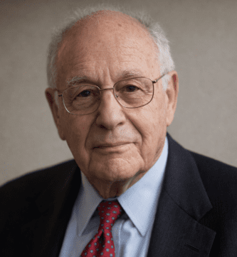 Retrato ilustrativo de Norman Podhoretz, histórico editor de Commentary.