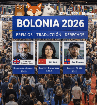 Imagen editorial sobre Bolonia 2026, con foco en premios, traducción y derechos del libro infantil