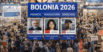 Imagen editorial sobre Bolonia 2026, con foco en premios, traducción y derechos del libro infantil