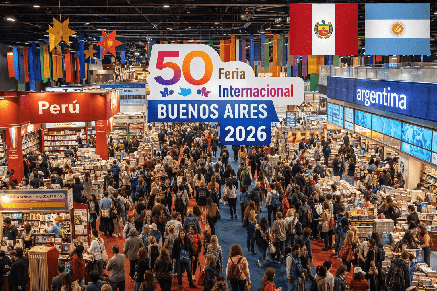 Vista editorial de la Feria del Libro de Buenos Aires 2026 en La Rural