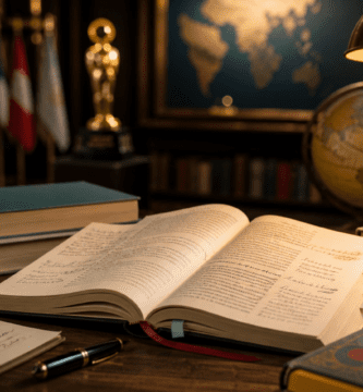 Libros traducidos, notas y globo terráqueo evocan el International Booker Prize 2026.