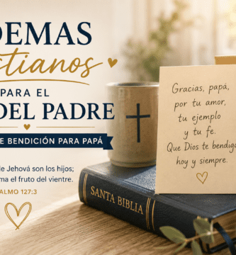 Biblia, tarjeta y regalo del Día del Padre con mensaje cristiano de bendición para papá.