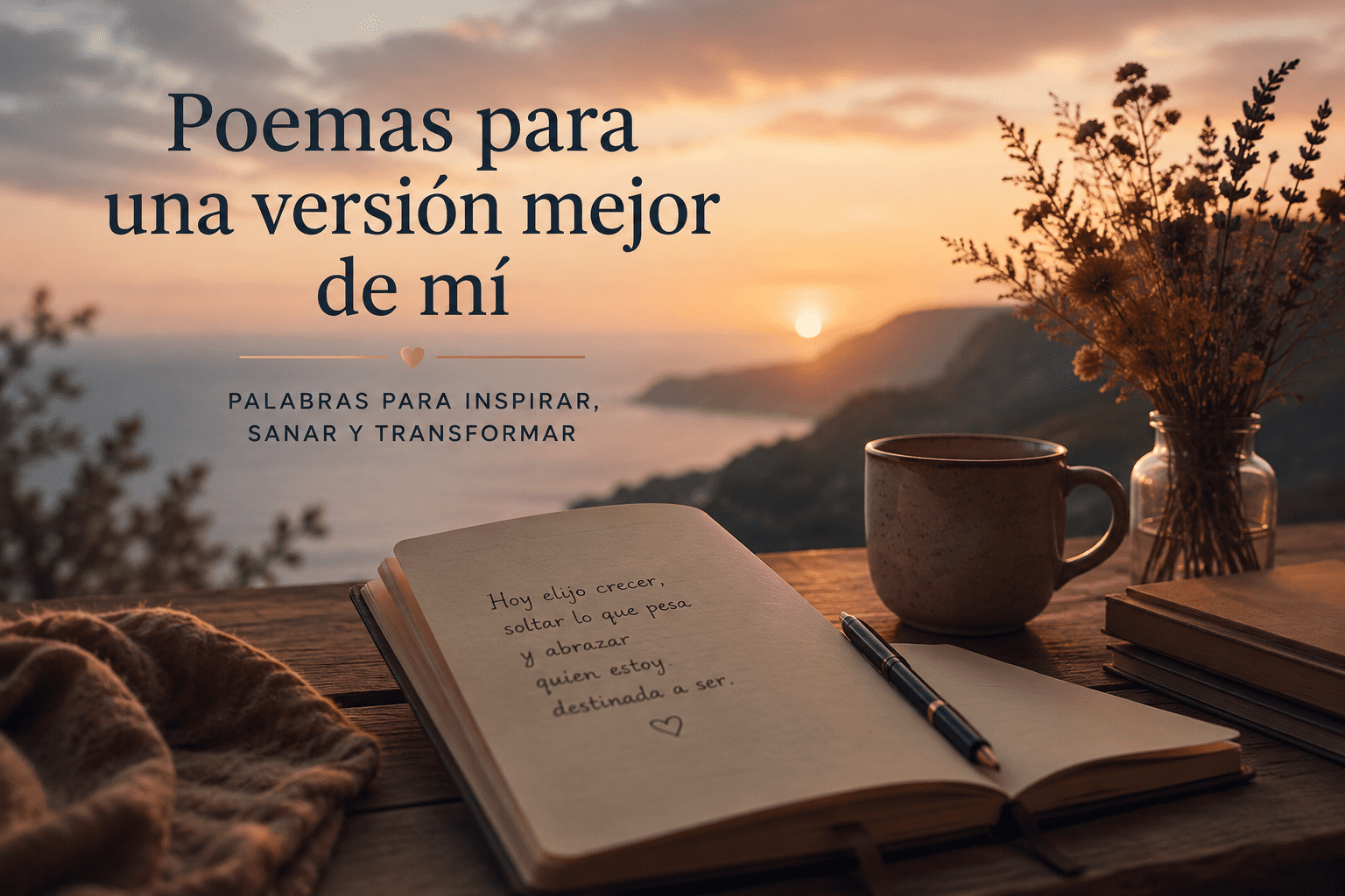 Poemas cristianos para papá en el cielo con cuaderno abierto al atardecer y ambiente de recuerdo espiritual