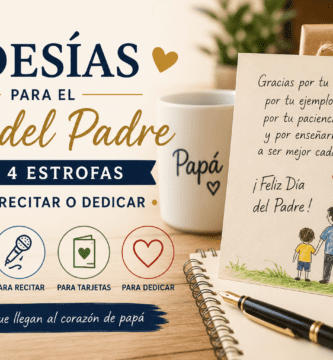Tarjeta, regalo y cuaderno con poesía de 4 estrofas para el Día del Padre, ideal para recitar o dedicar a papá.
