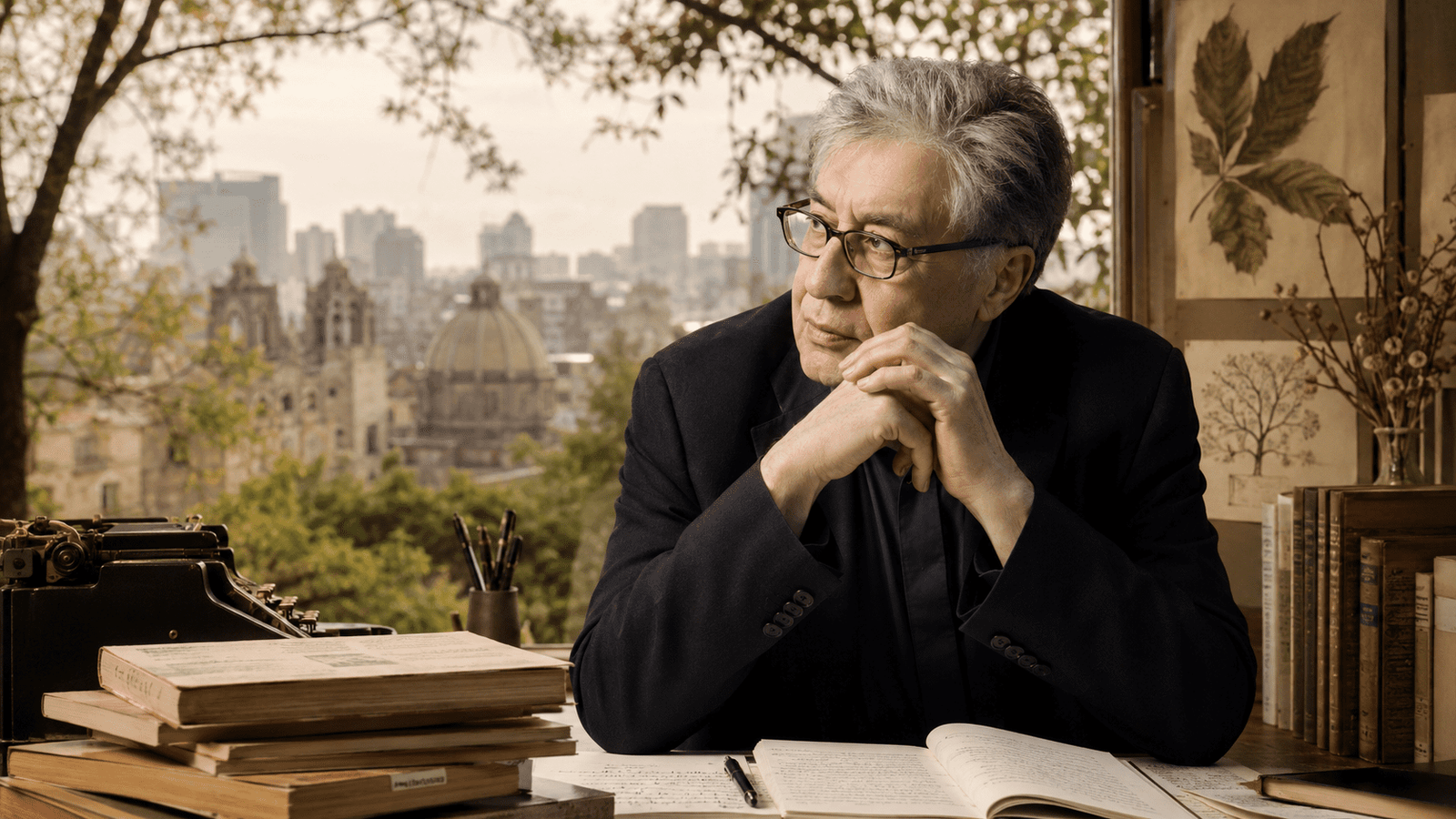 Escritor reflexiona en su estudio sobre poesía, ciudad y naturaleza en México.