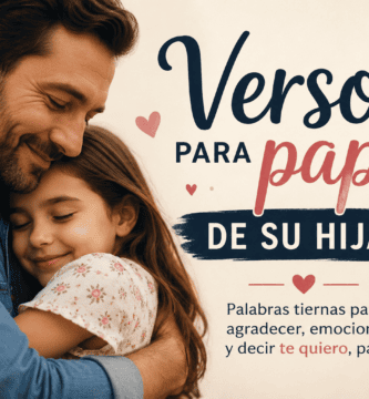 Padre abrazando a su hija con ternura en una imagen cálida sobre versos para papá de su hija