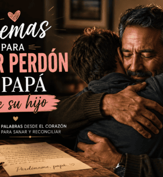 Padre abrazando a su hijo en un momento de reconciliación y perdón
