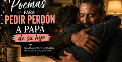 Padre abrazando a su hijo en un momento de reconciliación y perdón
